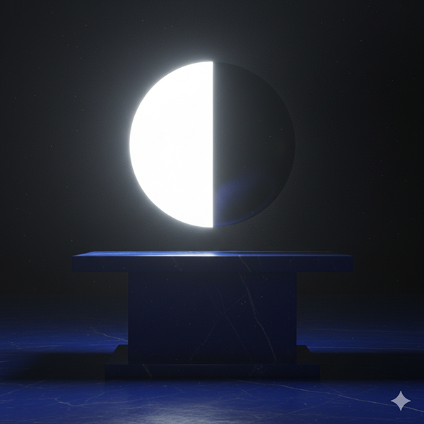 Un puente de luz sutil conectando una orilla terrenal (ciencia) con una orilla celestial (fe), representando El Método de la Certeza de la Puerta 2.