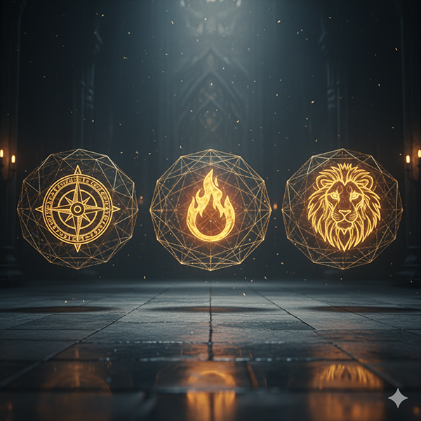 Símbolos de Kábala, Magia y Hermetismo, las tres ciencias de La Certeza del Ser que se exploran en la Puerta 1.